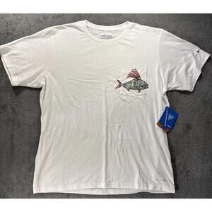 Columbia Mens Wild Cast Roosterfish Pocket T-shirt White Omni Shield PFG Size L